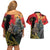 New Zealand and Australia ANZAC Day Couples Matching Off Shoulder Short Dress and Hawaiian Shirt Sliver Fern Kakapo With Golden Wattle Kangaroo