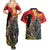 New Zealand and Australia ANZAC Day Couples Matching Summer Maxi Dress and Hawaiian Shirt Sliver Fern Kakapo With Golden Wattle Kangaroo