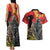 New Zealand and Australia ANZAC Day Couples Matching Tank Maxi Dress and Hawaiian Shirt Sliver Fern Kakapo With Golden Wattle Kangaroo