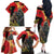 New Zealand and Australia ANZAC Day Family Matching Off The Shoulder Long Sleeve Dress and Hawaiian Shirt Sliver Fern Kakapo With Golden Wattle Kangaroo