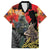 New Zealand and Australia ANZAC Day Family Matching Off The Shoulder Long Sleeve Dress and Hawaiian Shirt Sliver Fern Kakapo With Golden Wattle Kangaroo