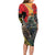 New Zealand and Australia ANZAC Day Long Sleeve Bodycon Dress Sliver Fern Kakapo With Golden Wattle Kangaroo