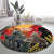 New Zealand and Australia ANZAC Day Round Carpet Sliver Fern Kakapo With Golden Wattle Kangaroo