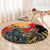 New Zealand and Australia ANZAC Day Round Carpet Sliver Fern Kakapo With Golden Wattle Kangaroo