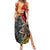 New Zealand and Australia ANZAC Day Summer Maxi Dress Sliver Fern Kakapo With Golden Wattle Kangaroo