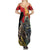 New Zealand and Australia ANZAC Day Summer Maxi Dress Sliver Fern Kakapo With Golden Wattle Kangaroo