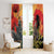 New Zealand and Australia ANZAC Day Window Curtain Sliver Fern Kakapo With Golden Wattle Kangaroo