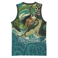 Aotearoa Tangaroa Atua Basketball Jersey New Zealand God Of The Ocean - Polynesian Pride