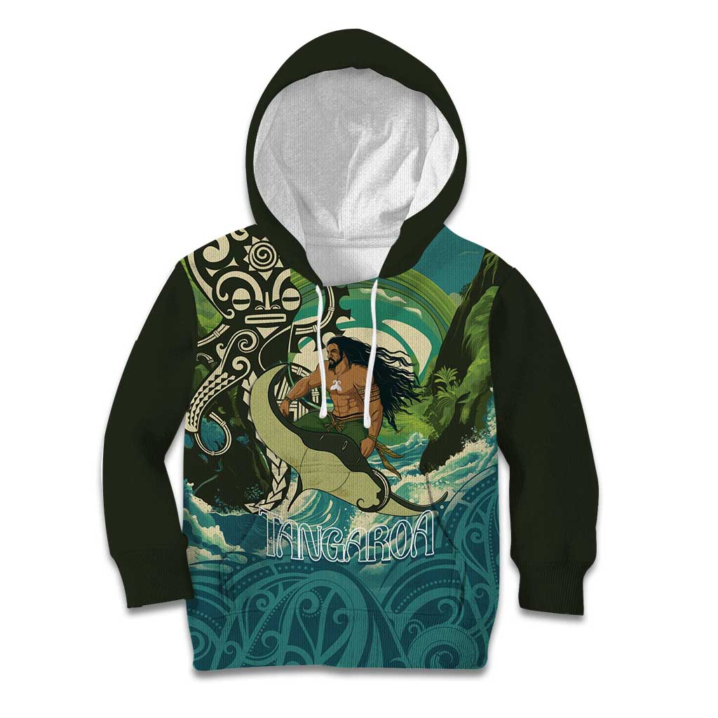 Aotearoa Tangaroa Atua Kid Hoodie New Zealand God Of The Ocean