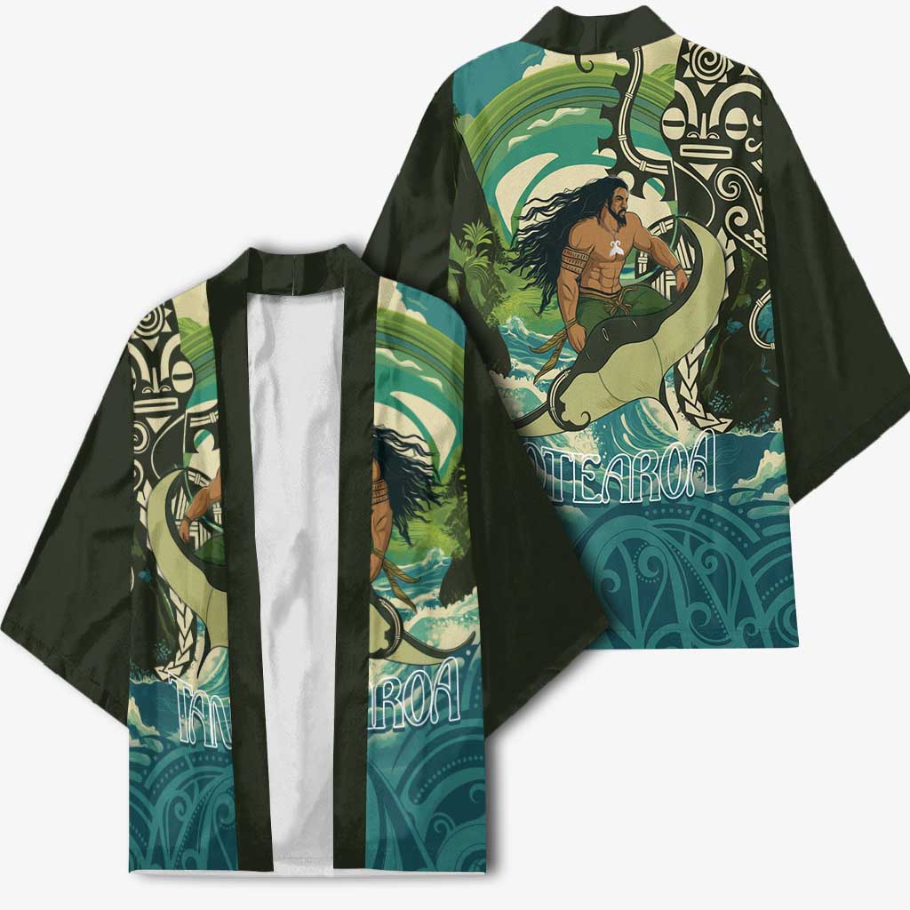 Aotearoa Tangaroa Atua Kimono New Zealand God Of The Ocean - Polynesian Pride