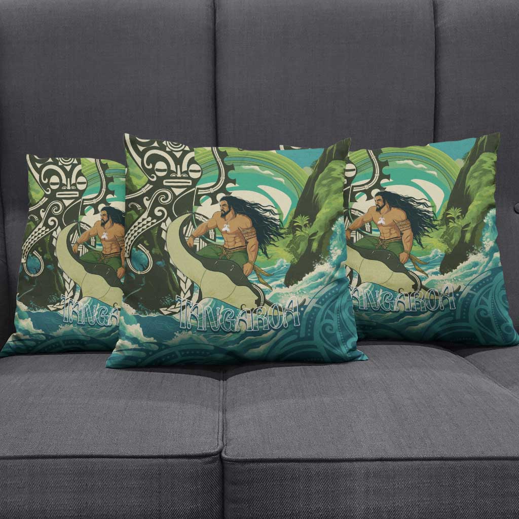 Aotearoa Tangaroa Atua Pillow Cover New Zealand God Of The Ocean - Polynesian Pride