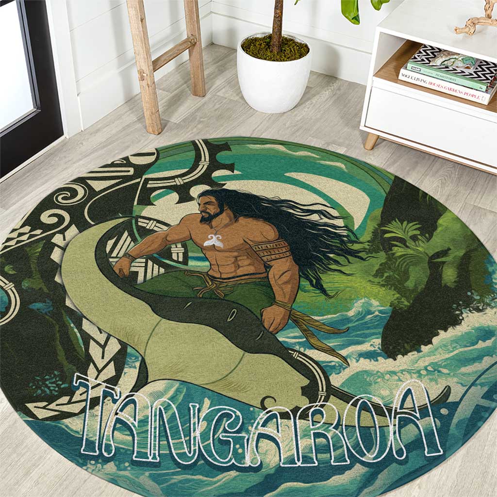 Aotearoa Tangaroa Atua Round Carpet New Zealand God Of The Ocean