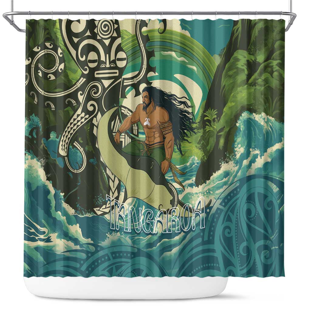 Aotearoa Tangaroa Atua Shower Curtain New Zealand God Of The Ocean