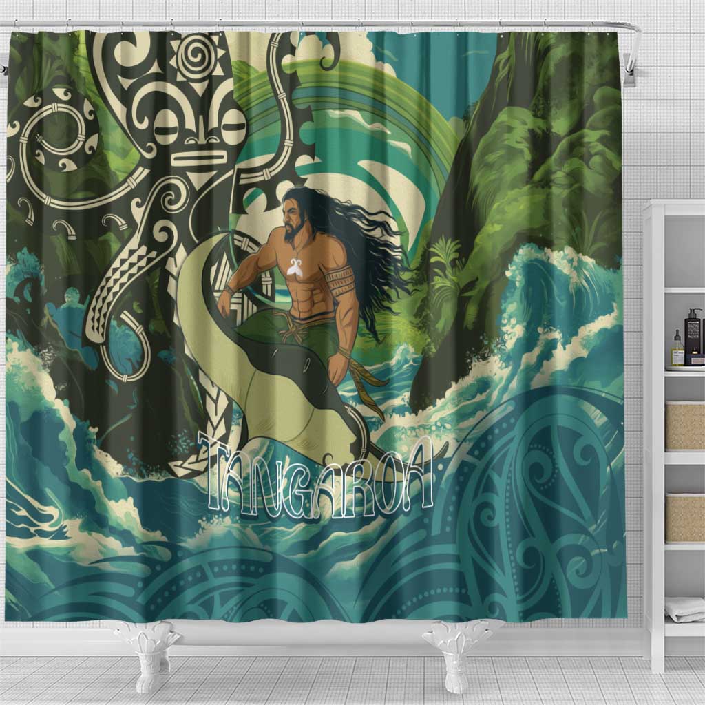 Aotearoa Tangaroa Atua Shower Curtain New Zealand God Of The Ocean