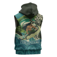 Aotearoa Tangaroa Atua Sleeveless Zip Hoodie New Zealand God Of The Ocean LT14