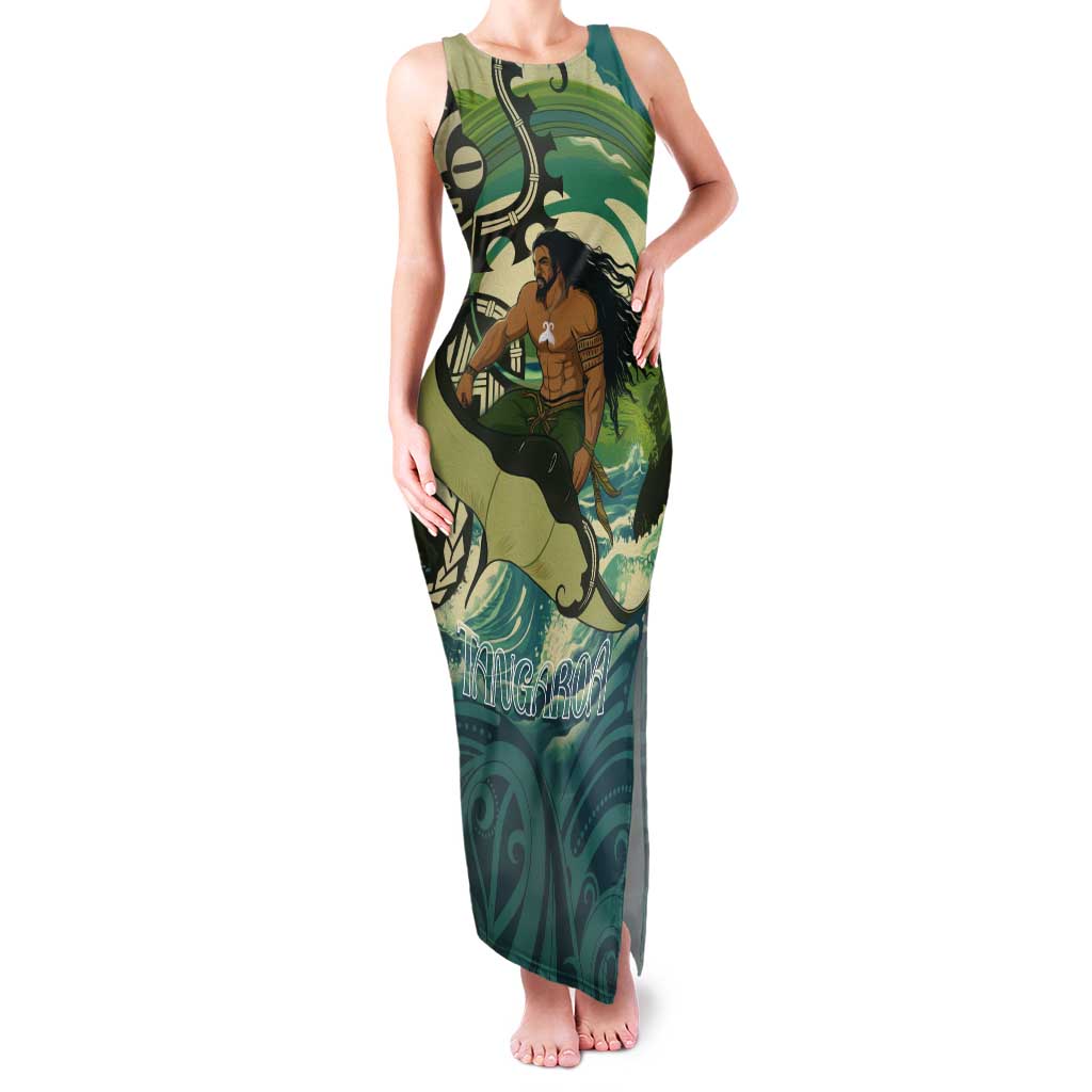 Aotearoa Tangaroa Atua Tank Maxi Dress New Zealand God Of The Ocean