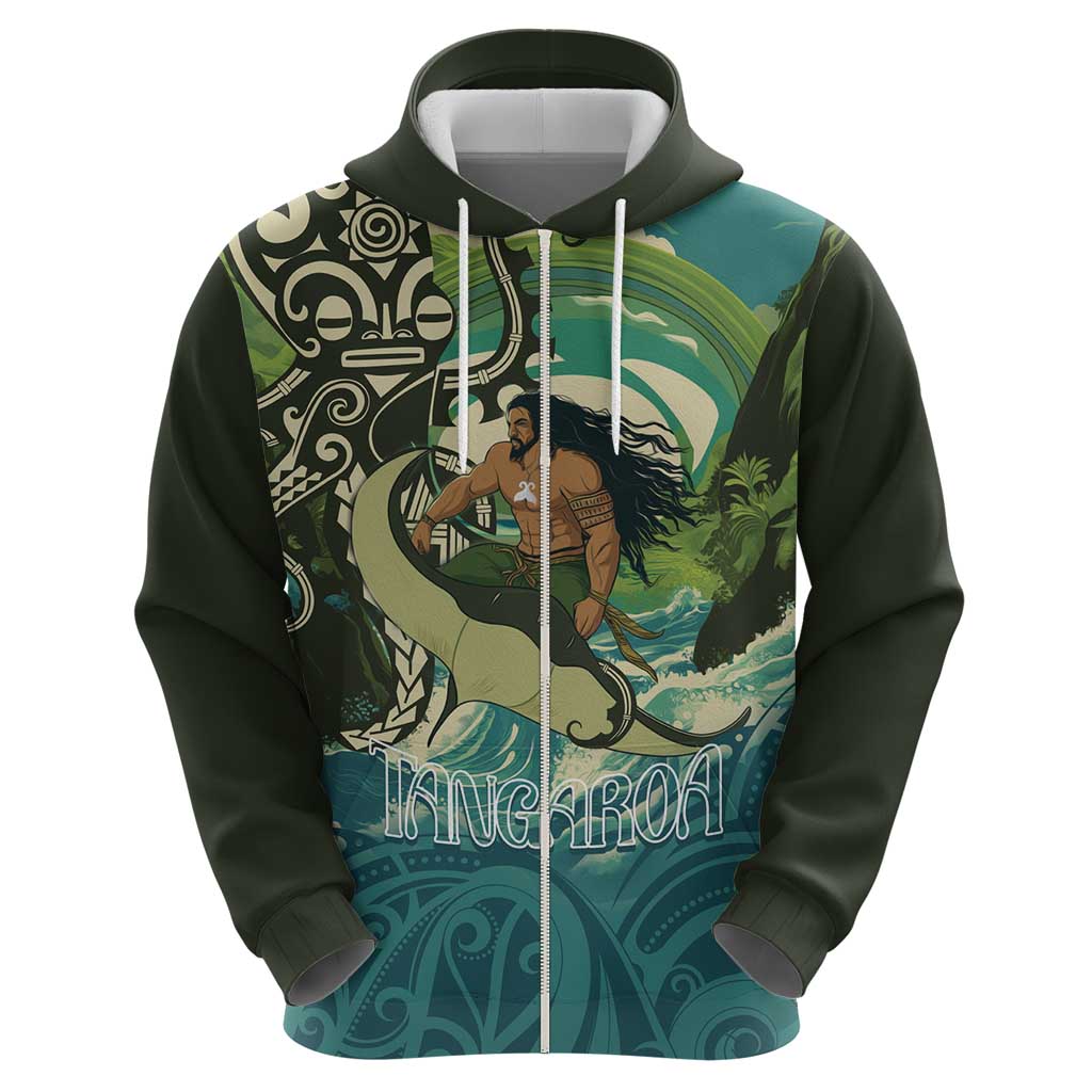 Aotearoa Tangaroa Atua Zip Hoodie New Zealand God Of The Ocean