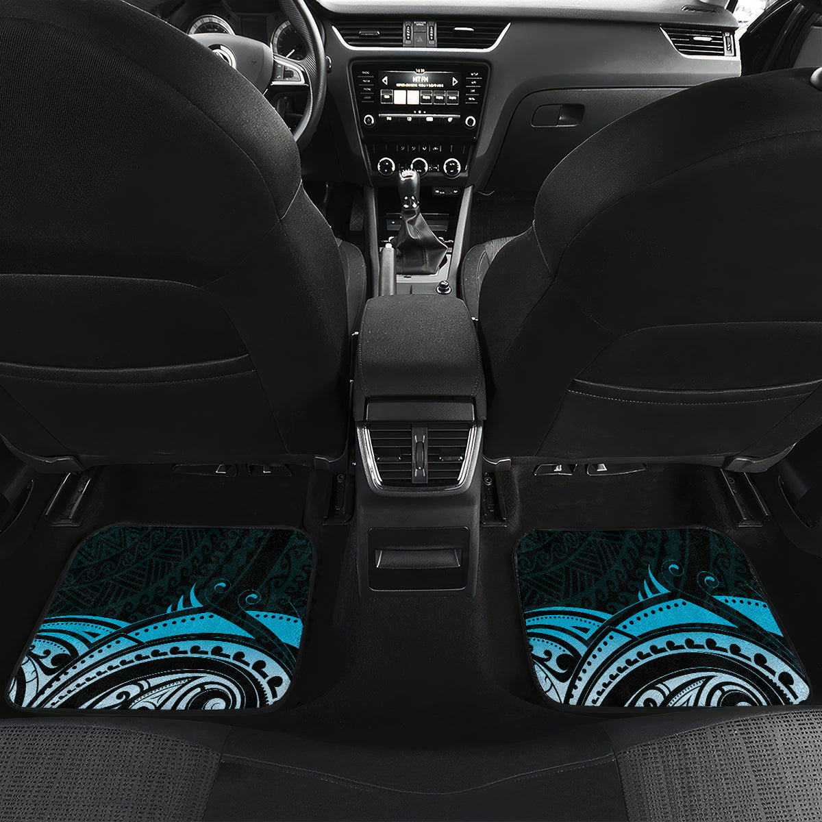 New Zealand Lizard Car Mats Silver Fern Aotearoa Maori Blue Version