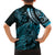 New Zealand Lizard Family Matching Long Sleeve Bodycon Dress and Hawaiian Shirt Silver Fern Aotearoa Maori Blue Version