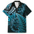 New Zealand Lizard Family Matching Long Sleeve Bodycon Dress and Hawaiian Shirt Silver Fern Aotearoa Maori Blue Version