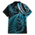 New Zealand Lizard Family Matching Long Sleeve Bodycon Dress and Hawaiian Shirt Silver Fern Aotearoa Maori Blue Version