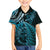 New Zealand Lizard Family Matching Long Sleeve Bodycon Dress and Hawaiian Shirt Silver Fern Aotearoa Maori Blue Version