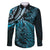 New Zealand Lizard Family Matching Short Sleeve Bodycon Dress and Hawaiian Shirt Silver Fern Aotearoa Maori Blue Version