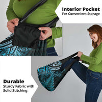 New Zealand Lizard Grocery Bag Silver Fern Aotearoa Maori Blue Version LT14 - Polynesian Pride