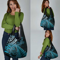 New Zealand Lizard Grocery Bag Silver Fern Aotearoa Maori Blue Version LT14 - Polynesian Pride