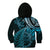 New Zealand Lizard Kid Hoodie Silver Fern Aotearoa Maori Blue Version