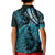 New Zealand Lizard Kid Polo Shirt Silver Fern Aotearoa Maori Blue Version