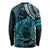 New Zealand Lizard Long Sleeve Shirt Silver Fern Aotearoa Maori Blue Version