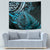 New Zealand Lizard Tapestry Silver Fern Aotearoa Maori Blue Version