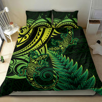 New Zealand Lizard Bedding Set Silver Fern Aotearoa Maori Green Version