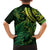 New Zealand Lizard Family Matching Long Sleeve Bodycon Dress and Hawaiian Shirt Silver Fern Aotearoa Maori Green Version