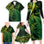 New Zealand Lizard Family Matching Long Sleeve Bodycon Dress and Hawaiian Shirt Silver Fern Aotearoa Maori Green Version