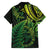 New Zealand Lizard Family Matching Long Sleeve Bodycon Dress and Hawaiian Shirt Silver Fern Aotearoa Maori Green Version