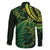 New Zealand Lizard Family Matching Long Sleeve Bodycon Dress and Hawaiian Shirt Silver Fern Aotearoa Maori Green Version