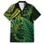 New Zealand Lizard Family Matching Off The Shoulder Long Sleeve Dress and Hawaiian Shirt Silver Fern Aotearoa Maori Green Version