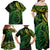 New Zealand Lizard Family Matching Off Shoulder Maxi Dress and Hawaiian Shirt Silver Fern Aotearoa Maori Green Version