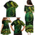 New Zealand Lizard Family Matching Puletasi and Hawaiian Shirt Silver Fern Aotearoa Maori Green Version