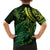 New Zealand Lizard Family Matching Short Sleeve Bodycon Dress and Hawaiian Shirt Silver Fern Aotearoa Maori Green Version