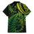 New Zealand Lizard Family Matching Short Sleeve Bodycon Dress and Hawaiian Shirt Silver Fern Aotearoa Maori Green Version