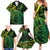 New Zealand Lizard Family Matching Summer Maxi Dress and Hawaiian Shirt Silver Fern Aotearoa Maori Green Version