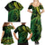 New Zealand Lizard Family Matching Summer Maxi Dress and Hawaiian Shirt Silver Fern Aotearoa Maori Green Version