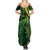 New Zealand Lizard Family Matching Summer Maxi Dress and Hawaiian Shirt Silver Fern Aotearoa Maori Green Version