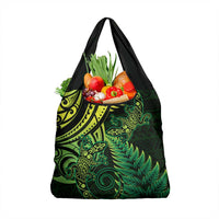 New Zealand Lizard Grocery Bag Silver Fern Aotearoa Maori Green Version LT14 1-pack One Size Green - Polynesian Pride