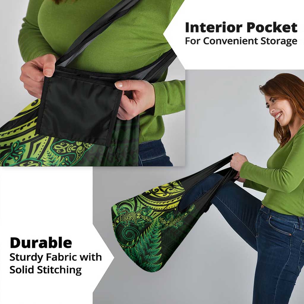 New Zealand Lizard Grocery Bag Silver Fern Aotearoa Maori Green Version LT14 - Polynesian Pride