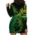 New Zealand Lizard Hoodie Dress Silver Fern Aotearoa Maori Green Version