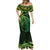 New Zealand Lizard Mermaid Dress Silver Fern Aotearoa Maori Green Version